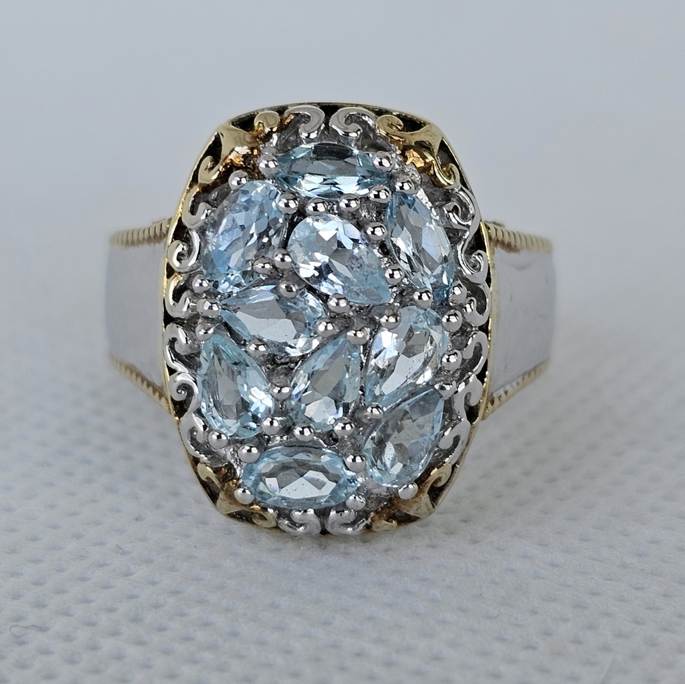 Rare Genuine Natural Aquamarine Ring Sz 7.5